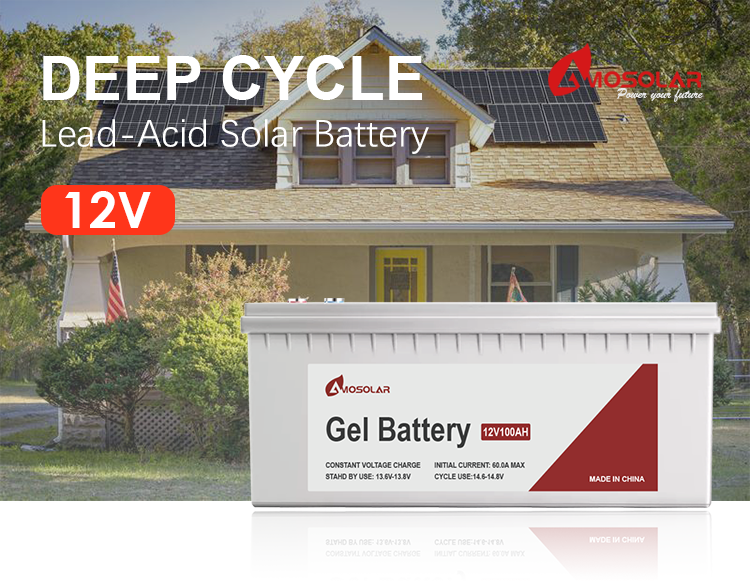 Amosolar 100Ah 200Ah 250Ah 300Ah Deep Cycle Solar Battery GEL 12V 24v 100Ah Sealed Gel