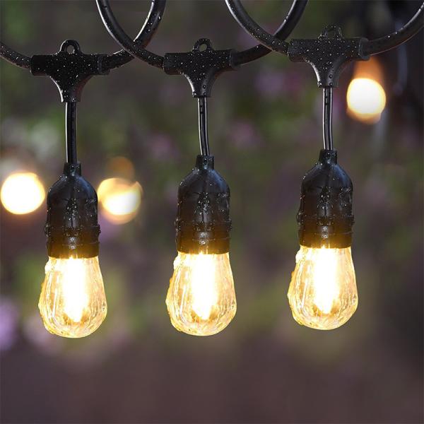 Quality Christmas Waterproof connectable serial led string lights 48FT Outdoor String Lights E26 E27 S14 Edison Bulb included for sale