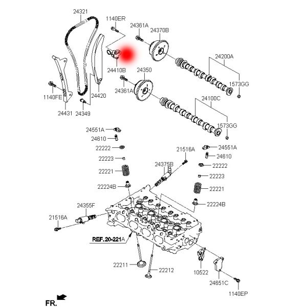 OEM 24410-2E000 243502E201 CHAIN ADJUSTER FOR HYUNDAI I401 (VF) 2.0 GDI