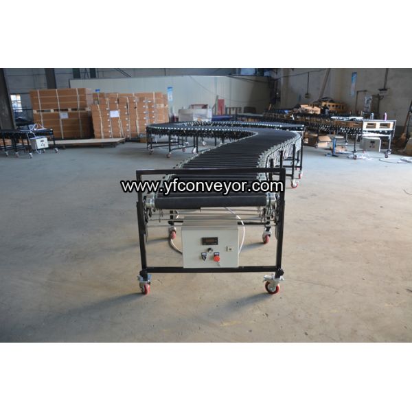 Flexible Expandable Motorized Rubber Coated Roller Conveyor,Loading Unloading Conveyor