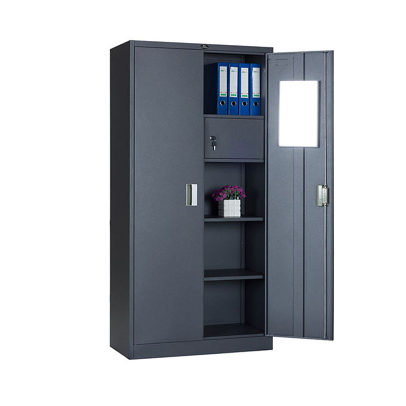 Modern Steel Clothes Storage Cabinet File Metal 2 Doors Wardrobe