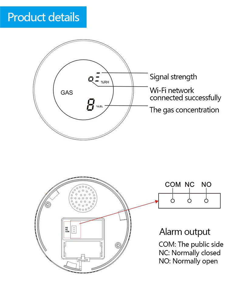 Glomarket Tuya Wifi Gas Detector GSM Alarm System Lcd Digital Alarm Leak Sensor Gas Leak Detector
