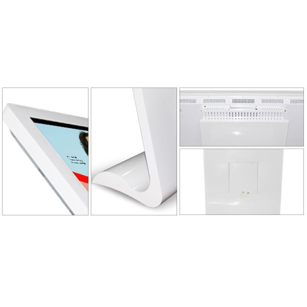 White Interactive Touch Screen Kiosk 49inch 180W Floor Stand LED Screen Android OS
