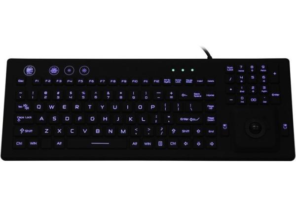 Quality Black Silicone Ultra Compact Keyboard , Pointing Ball Backlit Bluetooth Keyboard for sale