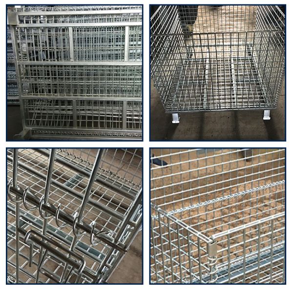 Zinc Plated 1500kgs Warehouse Wire Mesh Storage Cages