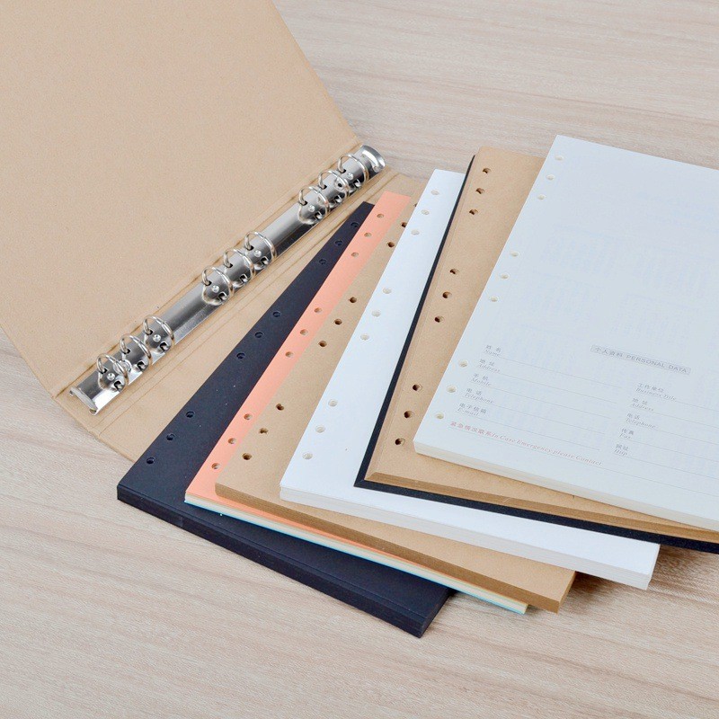 Craft paper file folder with ring binded A6,A5,A4 size available