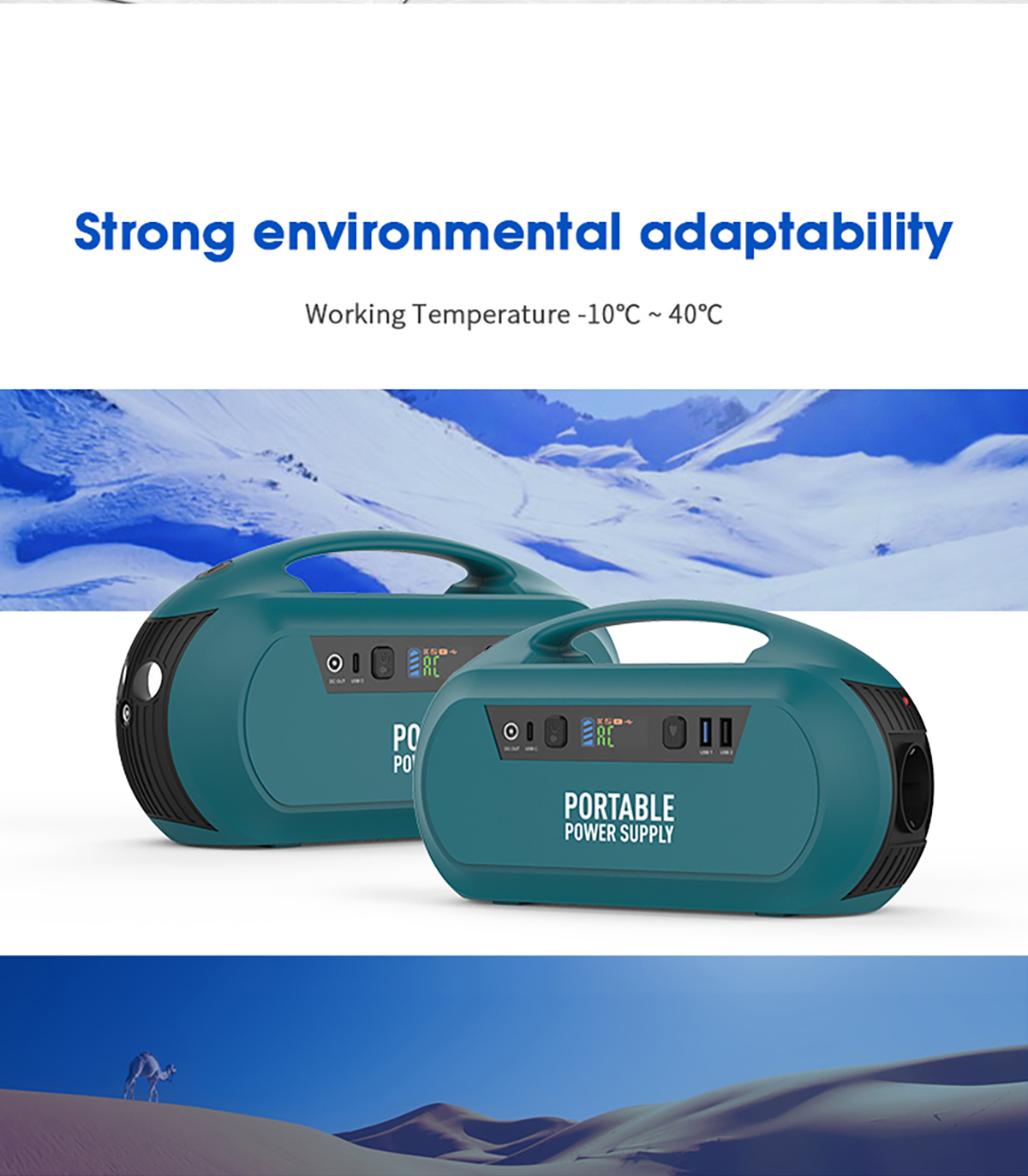 Outdoor Portable Power Station 222Wh Solar Emergency Power Supply 110V / 220V