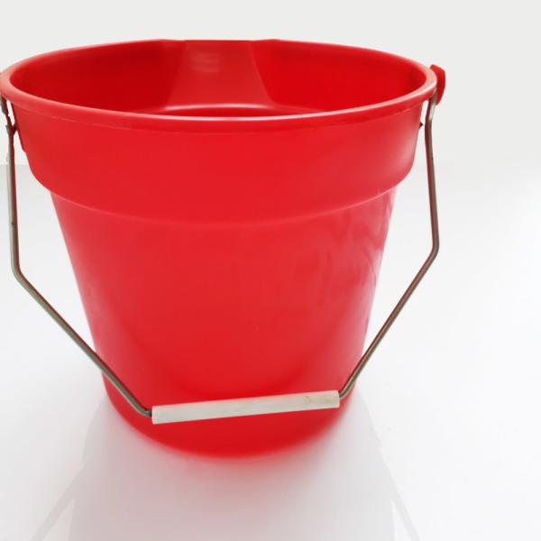 Quality Heavy Duty Resistant Red Large Round Plastic Buckets With Handle for sale