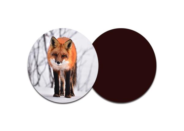 Quality Red Fox Custom Printed Coasters With 8 X 8cm Round Shape / Lenticular 3d Pictures for sale