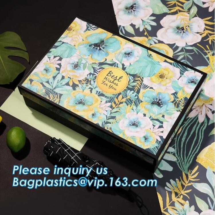 Custom design gradient color luxury paper packaging gift box with lid,Paper Flower Box Florist Bouquet Box Packaging Ros