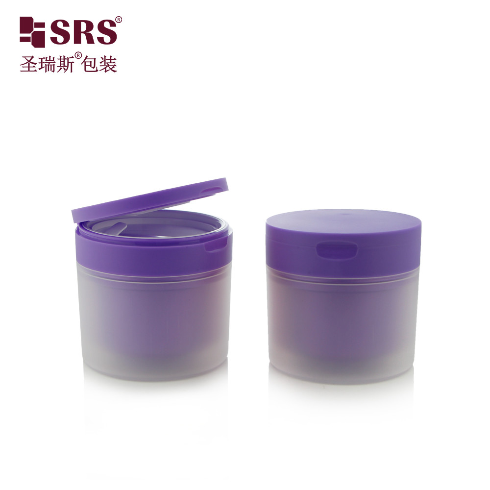 SRS1 120g 150g Empty Injection White Matte Jar Container With Colored Flip Cap For Body Scrub