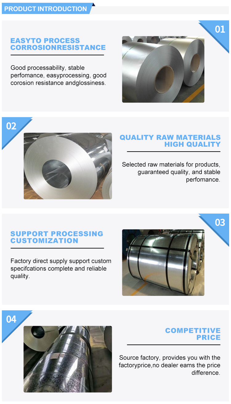 Dx51d Dx52d Dx53d gp coils galvanized steel for corrugated sheet manufacturing equipment