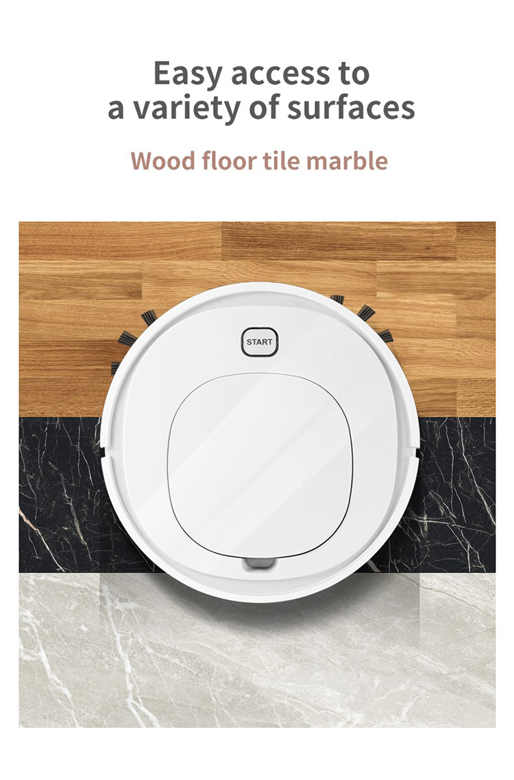 FCC Robot Vacuum For High Pile Carpet Outlet White Floor Mopping Robot
