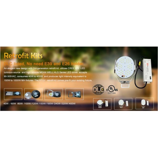 Retrofit kit 40w-400w high bay/gas station/canopy/warehouse/shoebox led retrofit kit