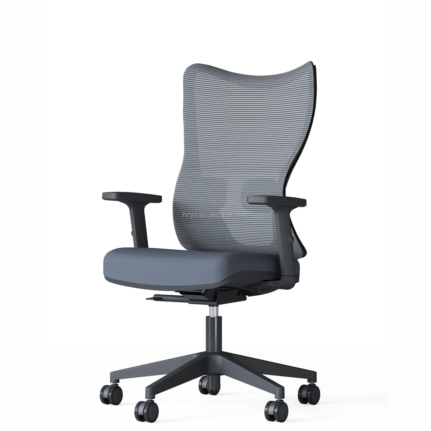 Adjustable Armrest Swivel Office Chair for Staff Conference Room Mid Back Mesh Design