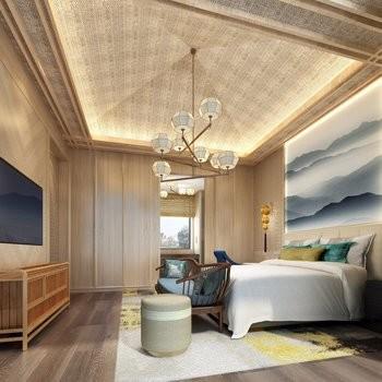 Quality Modern Wood Hotel Bedroom Furniture Sets Velvet Upholstery for sale
