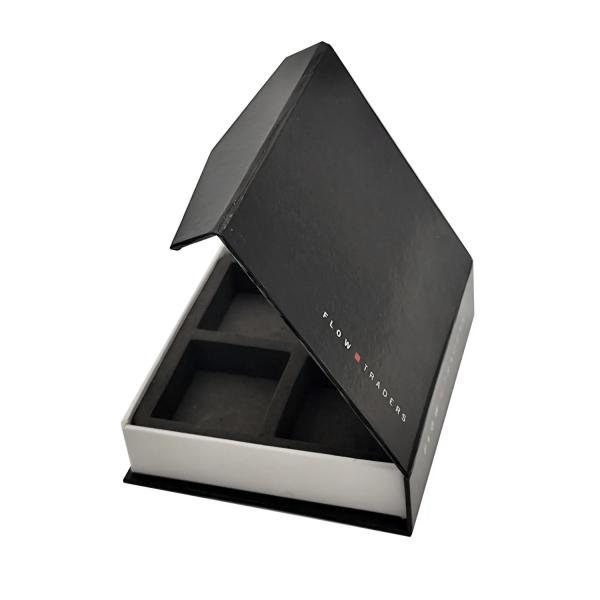Quality Wholesale Custom Packaging Magnetic Jewelry Paper Boxes Black Closure Top Flip Jewelry Gift Box for sale
