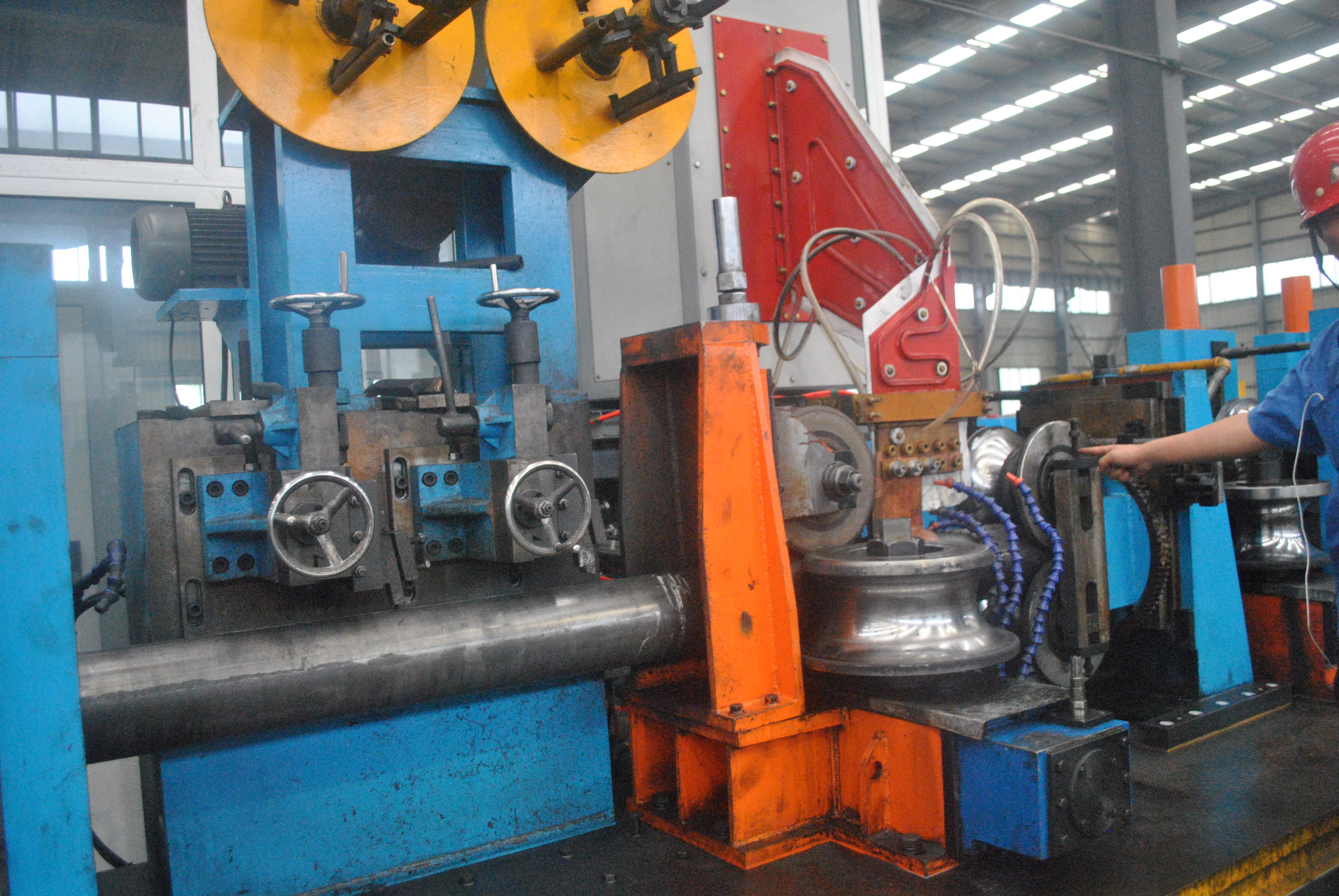 Close-up view of Automatic Tube Mill components