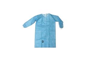 China PP+PE 35GSM Waterproof Breathable Disposable Isolation Gown With Ties &amp; Rib-knitted Cuffs Polyester Threads Back Opening wholesale