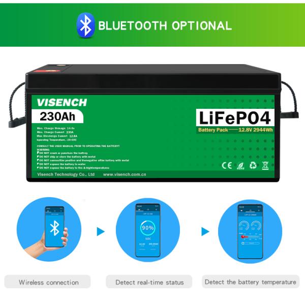 Visench Deep Cycle Storage Energy System 12V 230Ah LiFePO4 Rechargeable Lithium iron Phosphate Battery