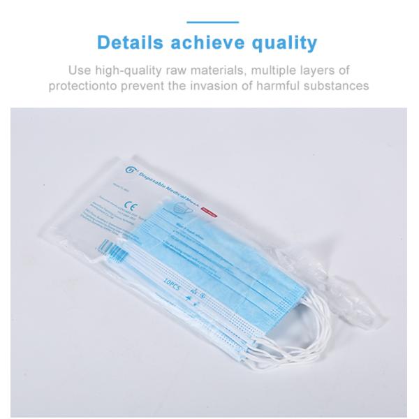 High quality 3 ply facemask meltblown nonwovens disposable medical face mask