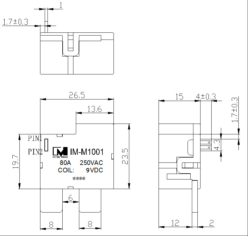 100A AC 220V 2 Way Relay Module , Two Coil Latching Relay Energy Monitoring