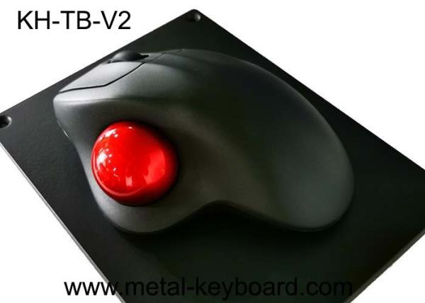 Quality Resin Trackball With Black Metal Mounted Panel , Industrial Computer Mouse for sale