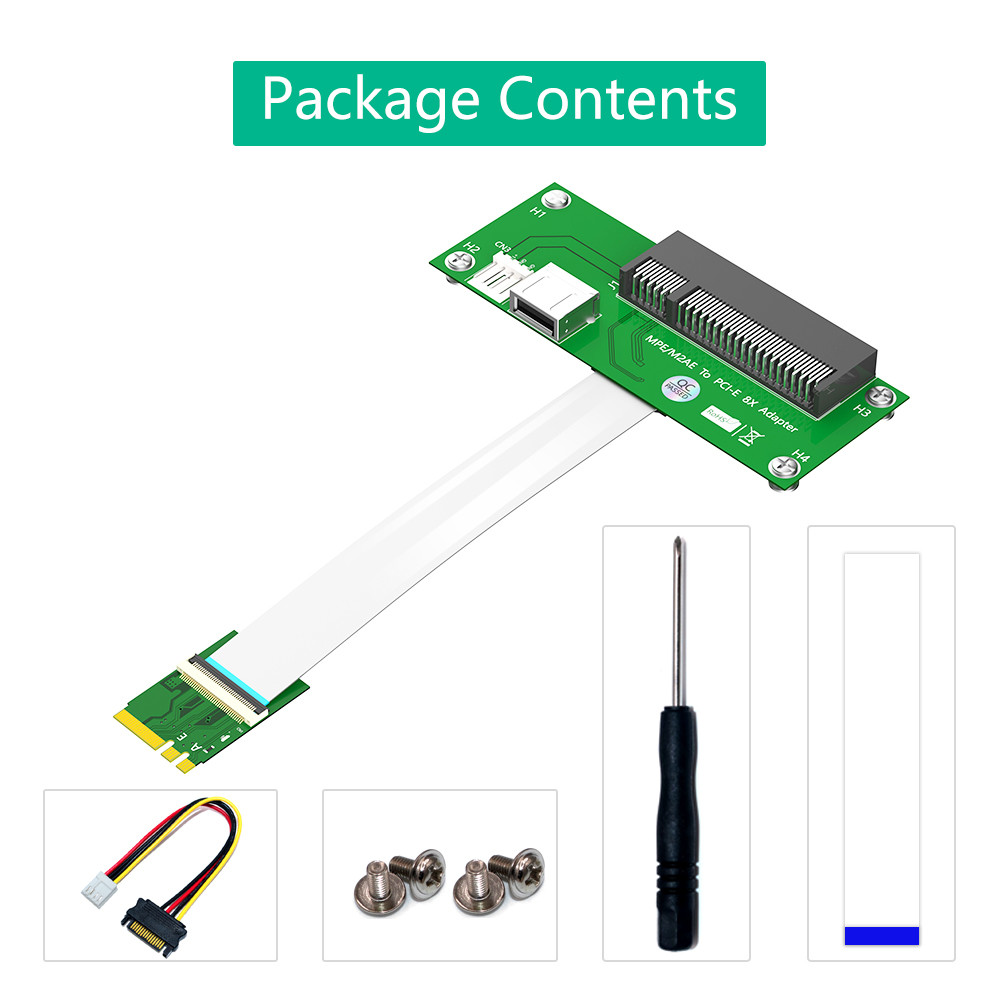 NGFF M.2 Key A/E To PCI-E Express X8 USB Riser Card Cable PCI Port Extender
