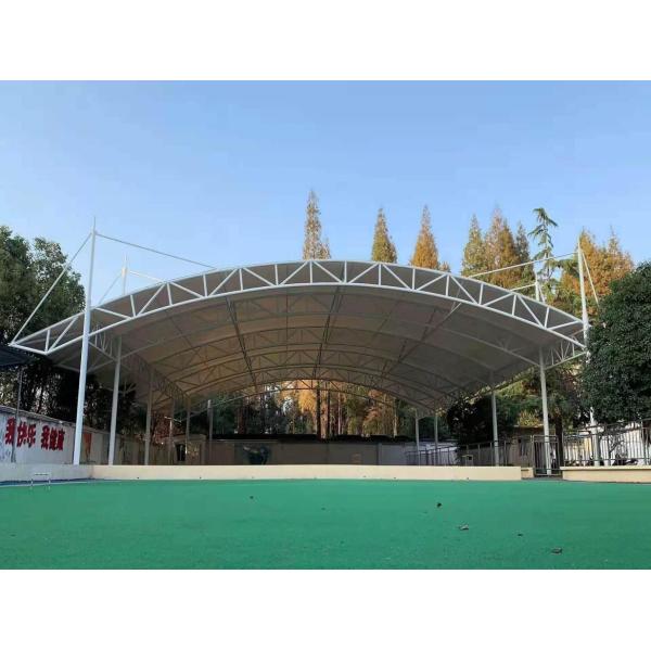 Outdoor School Tensile Membrane Structure Woven Fabric Tensile Membrane