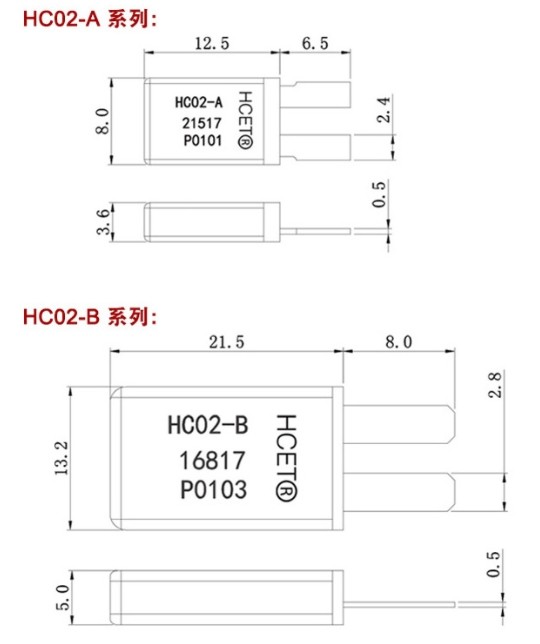 HC02 High Precision Motor Overload Protector 1-30A 60-180°C Thermal Cutoff Switch RoHS/UL Certified for HVAC Blower Motor