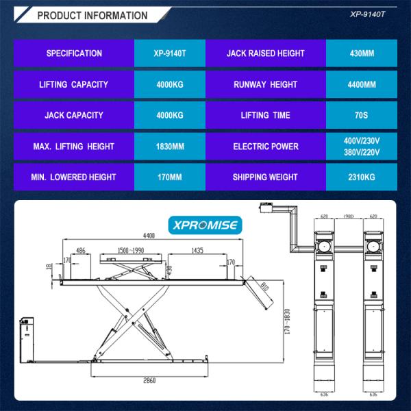 4000kg Auto Wheel Alignment Scissor Car Lift with CE