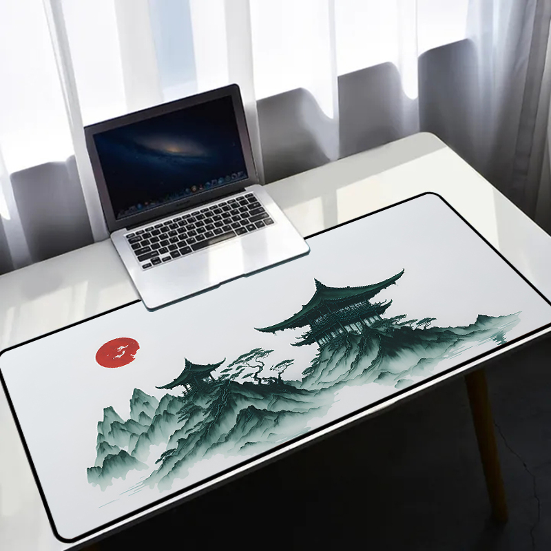Custom Design Table Game Mouse Pad Chinese Landscape Style for and Comfortable Gaming