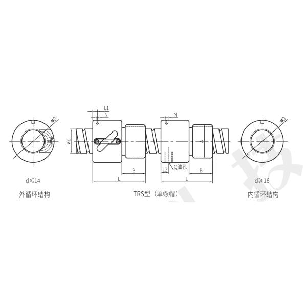 Bearing Steel Ball Nut Assembly Grinding 4mm Ball Nut Screw