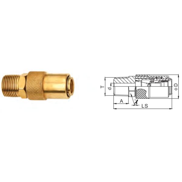 Nitto K Brass Quick Coupling Single Shut Off Mould