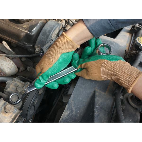 Laboratory White Polyester Grey Nitrile Dipped Liquids Resistant Work Gloves