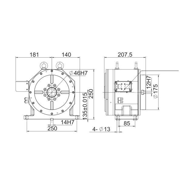 DD Direct Drive Servo Motor 135mm 4th Axis Rotary Table
