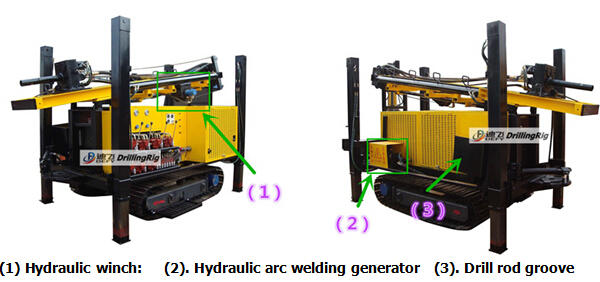 200m DFQ-200 DTH pneumatic used Drilling Rig on Crawler Mounted, Hard Rock Drilling Rig