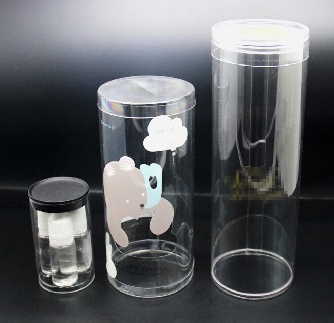 clear PVC PET can for food canning,Customized round clear paint can with tin lid,paint can with tin top & bottom and han