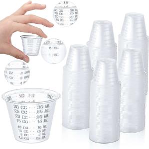 Medicine Cups Clear Transparent Disposable Cups PP Plastic Medicine Dispenser 10ml 20ml 30ml Liquid Measuring Medicine