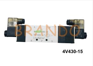 China Silver Color Lead Wire or Connector type 5/3 Way Pneumatic Air Control Valve 4V430-15 on sale