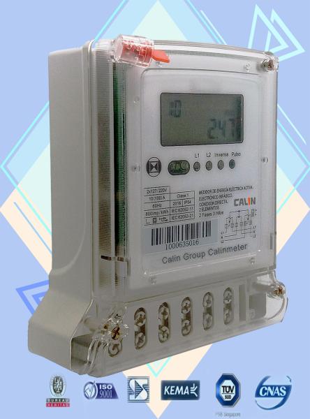 Quality IEC Standard 2 Phase Electric Meter , Three Wire Prepayment Electricity Meters for sale