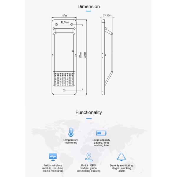 Free Maintenance IP67 Container GPS Tracker Plastic With 12000MAH Battery