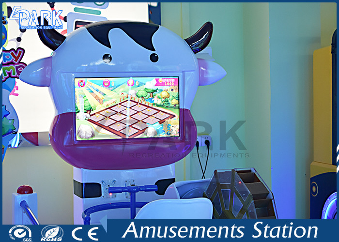 Lovely Cow Design Kids Coin Operated Game Machine 3 Theme Scence