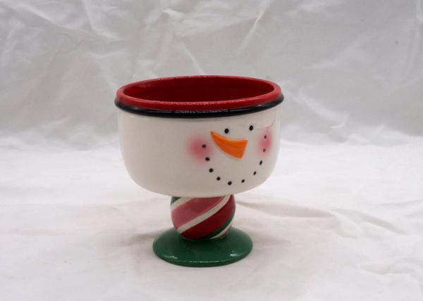 Quality Ceramic Snowman Coffee Mug , Strong Dolomite Christmas Mugs With Feet for sale