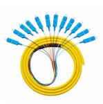 12 Core Fiber Optic Pigtail Sc APC Upc Fiber Simplex Pigtail Unjacketed Color