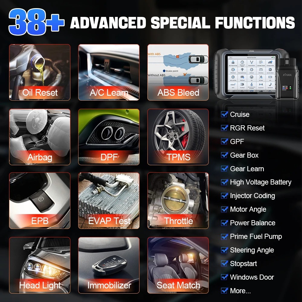 2025 XTOOL D8W WIFI OBD2 Scanner Car Diagnostic Tool With ECU Coding Active Test Key Programming 38 Resets CAN FD DOIP Topology