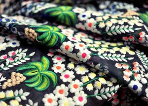 China Deluxe Floral Multi Colored Lace Fabric for Heavy Embroidered Haute Couture Costume wholesale