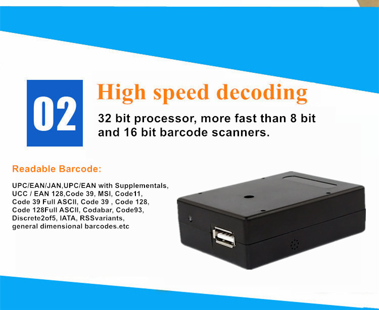 1D Barcode Scanner Engine Small Code Reader Engine USB TTL RS232 Interface