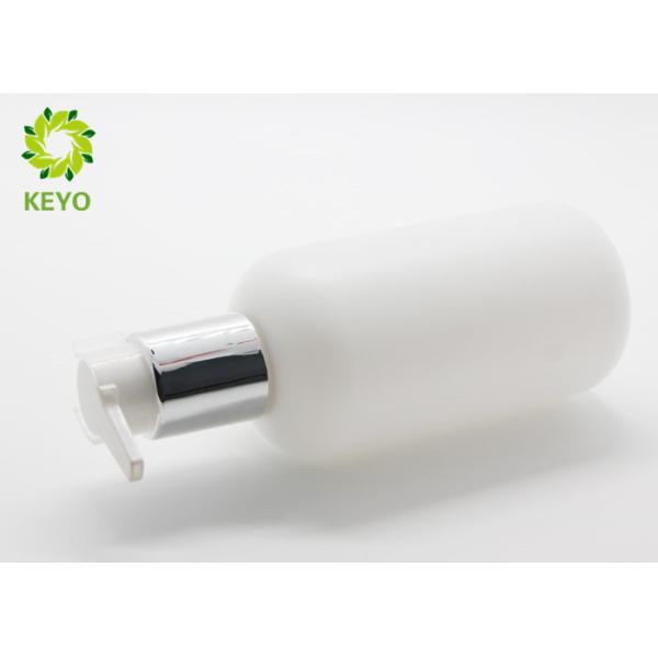 PET Plastic Shampoo Dispenser Bottles White Color 200ml With Silver Pump