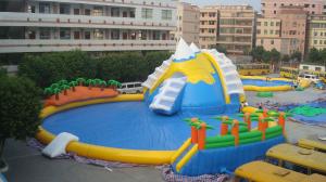 China UV Resistance PVC Tarpaulin Inflatable Water Park With Pool Well Tailed wholesale